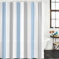 thumbnail image 3 of Light Blue Grey Stripe Waterproof Fabric Shower Curtain,Modern Farmhouse Vertical Striped Waterproof Fabric Shower Curtain for Bathroom Curtains Bathtubs Shower Curtains with 12 Hooks Standard 72x72, 3 of 8