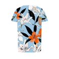 thumbnail image 6 of Itsame Short Sleeved Undershirt Tops for Womens Shirt T-Shirt Fashionable Printed Relaxed Round Neck Blouses Bule Size L, 6 of 6