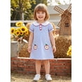 thumbnail image 6 of BemeyourBBs Toddler Baby Girl Back to School Dress Summer Kindergarten Outfits First Day of School Outfit 2 3 4 5 6 7 Years Apple Embroidery Doll Collar Short Sleeves Plaid A Line Dress, 6 of 9