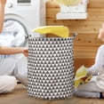 thumbnail image 5 of Stylish Patterned Linen Laundry Hamper Large Open Top Breathable Fabric For Bedroom Bathroom Durable And Easy Design, 5 of 5