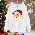 thumbnail image 4 of Brondbend Christmas Woman Hoodie Women's Hoodies Pullover Long Sleeved Pocket Drawstring Pullover Print Comfortable Oversized Tops Ladies Hiking Fall Winter Clothes White, 4 of 4