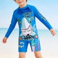 thumbnail image 4 of HSMQHJWE Baby Toddler Boys Swimsuits Sun Protection Long Sleeve Rash Guards Baby Bathing Suit with Zip Diving Swimsuit (12M-6Y), 4 of 8