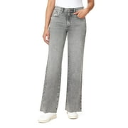 kensie Jeans for Women The Kaya Ladies High Rise Wide Leg Raw Hem 32-Inch Inseam, Grayson, 14