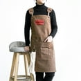 thumbnail image 5 of lanema Canvas for Cross Back Chef Aprons for Men Women with Large Pockets Adjustable St, 5 of 18