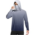 thumbnail image 2 of Qgtaibl Mens Long Sleeve Shirt with Built-in UV Face Protection Hawaiian 2X Sun Hoodie Lightweight UPF 50+ Moisture Wicking T-Shirt for Summer Outdoor (Navy), 2 of 7