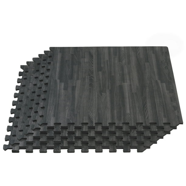 FOREST FLOOR Thick Printed Foam Tiles, Premium Wood Grain Interlocking