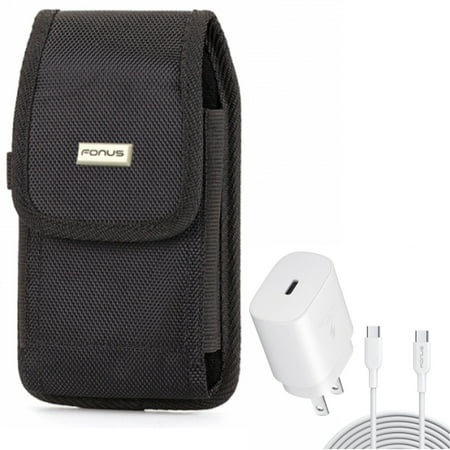 25W Fast Home Charger & Case Belt Clip for Samsung Galaxy S24 Ultra/Plus - PD Type-C 10ft USB-C Cable Quick Power, Swivel Holster Rugged Cover for Galaxy S24 Ultra/Plus