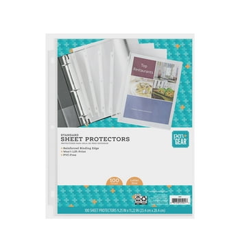 Pen+Gear Standard Sheet Protectors 100 Count, Clear, Polypropylene,  8.5-inches x 11-inches