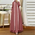 thumbnail image 2 of Elegant Women's Long Robe Solid Color Dress Fashionable Abaya Garment, 2 of 3