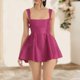 thumbnail image 3 of Vestido Mini vestido de línea A para mujer, elegante, elegante, sin espalda, para fiesta, Club, vestido corto de Cami Kuymtek Púrpura L para Mujer, 3 of 5