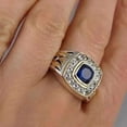 thumbnail image 4 of 2CT Cushion Cut Lab Created Sapphire Men's Wedding Ring 14k Two Tone Gold Finish, 4 of 5