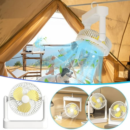 

Ckraxd Portable Rechargeable Electric Fan with Adjustable Height Low Noise and Multi-Speed Wind for Outdoor Camping and Indoor Use