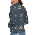 thumbnail image 3 of Line Heart Christmas Women's Turtleneck Sweater Long Sleeve Ribbed Fitted Turtle Neck Casual Fall Winter Collection Top XL, 3 of 4