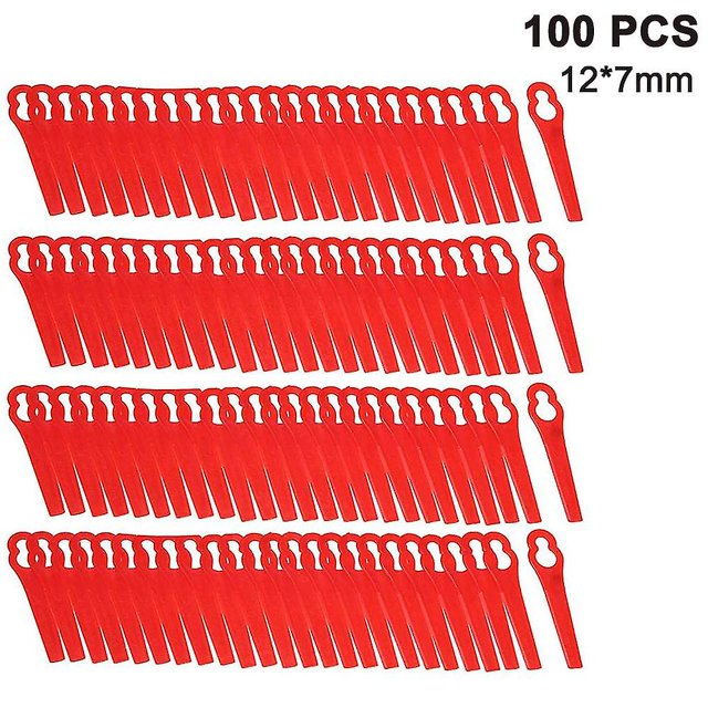 100pcs Lawn Mower Blades Plastic Trimming Blades Grass Trimmer Blade
