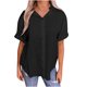 thumbnail image 1 of Vestidos Casuales Para Mujer, Blusas De Mujer De Moda Blusa de verano tipo túnica de lino con botones y manga corta y cuello en V para mujer, 1 of 7