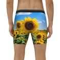 thumbnail image 4 of Salouo Sky Golden Sunflower Field B Pattern Men's Boxer Briefs, Soft & Breathable Underwear Elastic Waistband Briefs for Men,1-Pack, 4 of 7