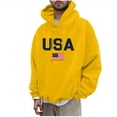 thumbnail image 4 of SAWOBUUN Mens USA Sweatshirt American Flag Patriotic Hoodie Casual Long Sleeve Pullover Sweatshirt with Pocket, 4 of 6