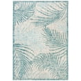 thumbnail image 3 of SAFAVIEH Courtyard Nick Floral Indoor/Outdoor Area Rug, 5'3" x 7'7", Grey/Aqua, 3 of 11