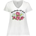 thumbnail image 3 of Inktastic Grandmother of the Bride Roses and Daisies Women's Plus Size V-Neck T-Shirt, 3 of 5