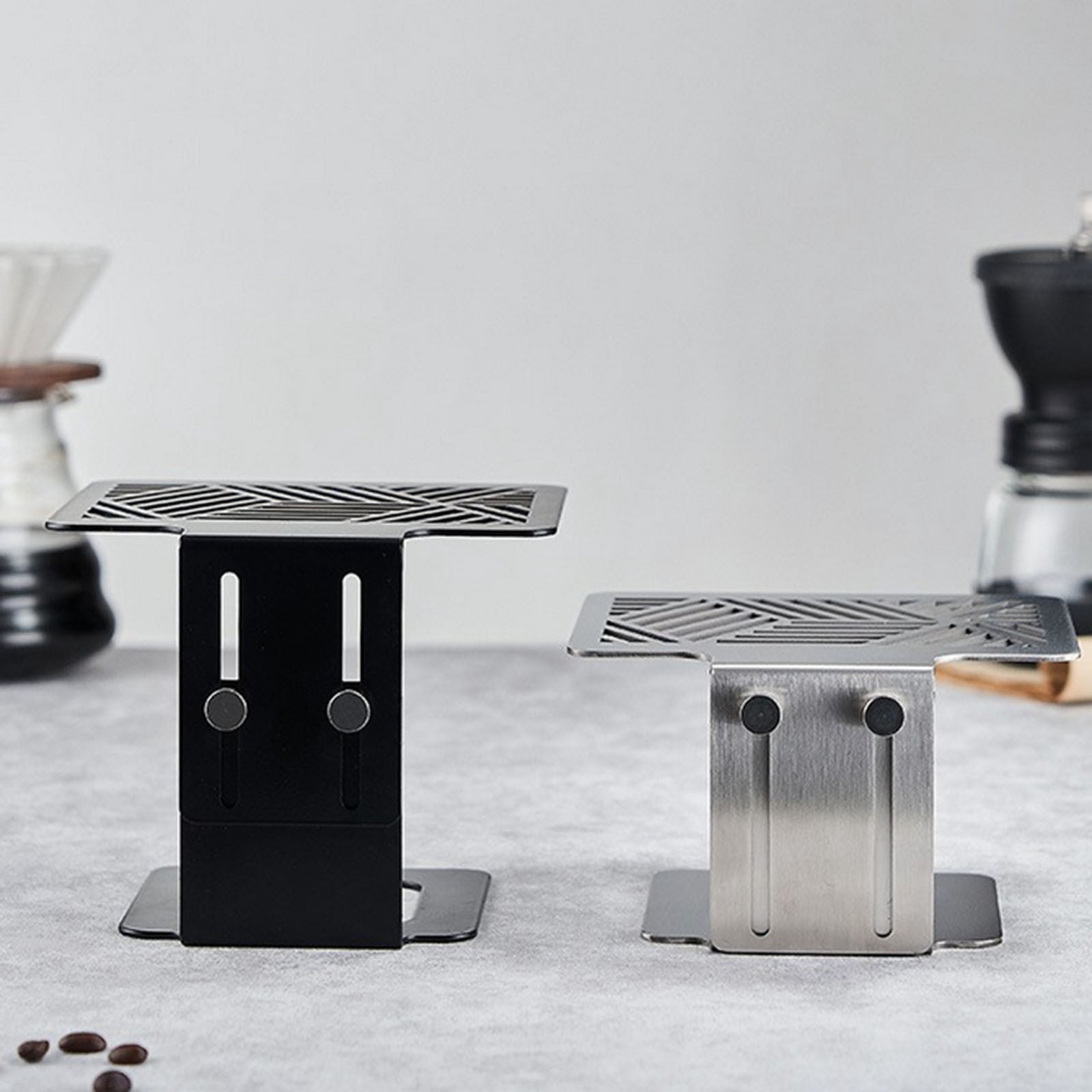 Stainless Steel Coffee Scale Stand Holder Adjustable Height Weighing Rack Frame For Machine Home Bar Use