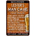 thumbnail image 1 of LESTER'S Man Cave Rules Rusty Sign Garage Decor 16 x 24 Matte Finish Metal 116240051314, 1 of 1