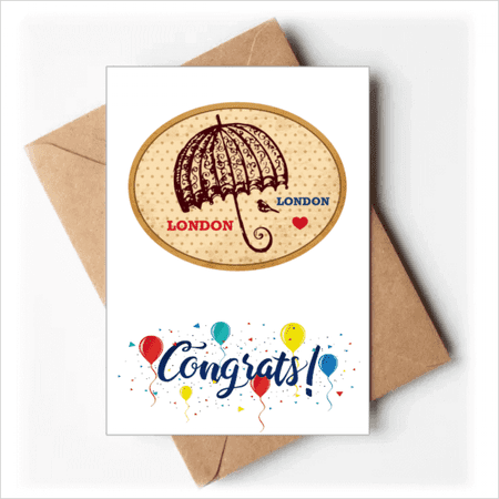 UK London Umbrella Stamp British Wedding Cards Congratulations Greeting ...