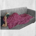 thumbnail image 5 of Geometric Soft Flannel Fleece Throw Blanket, Modern Feminine Pattern with Irregular Rounds, Cozy Plush for Indoor and Outdoor Use, 50" x 70", Raspberry Pink, by Ambesonne, 5 of 5