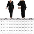 thumbnail image 2 of Vestido Vestido ajustado con cuello en V Vestido de punto para mujer con cinturón Túnica Vestido largo Traje de vacaciones Cgtredaw Negro T M para Mujer, 2 of 5