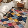 thumbnail image 5 of Retro Color Block Area&nbsp;Rug 4x6ft Abstract Colorful Prismatic Non-Slip&nbsp;Washable Square&nbsp;Rugs Soft Felt Indoor Floor Mat for Bedroom Kitchen Living Room Bathroom, 5 of 9