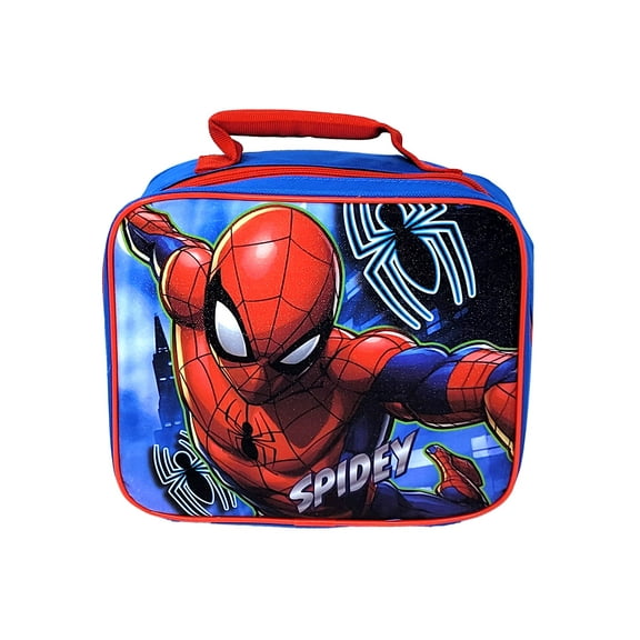 Spider-Man Insulated School Lunch Bag Marvel Spidey Logo Boys Blue Red Black