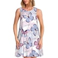 thumbnail image 1 of Fotbe Butterflies in Pastel Vestido de Verano sin Mangas para Mujer – Vestido Midi Línea A, Estilo Camiseta Floral, Vestido Playero Casual y Fluido, 1 of 7