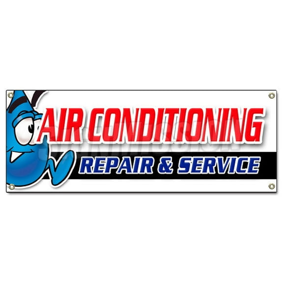 AC REPAIR & SERVICE BANNER SIGN hvac air conditioning estimates finance