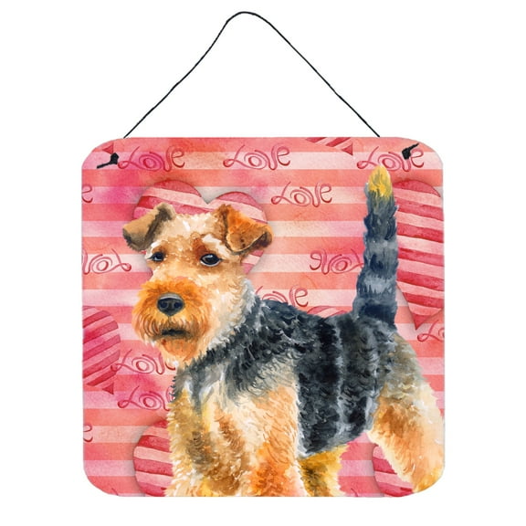 Carolines Treasures BB9787DS66 Welsh Terrier Love Wall or Door Hanging Prints Red 6HX6W multicolor