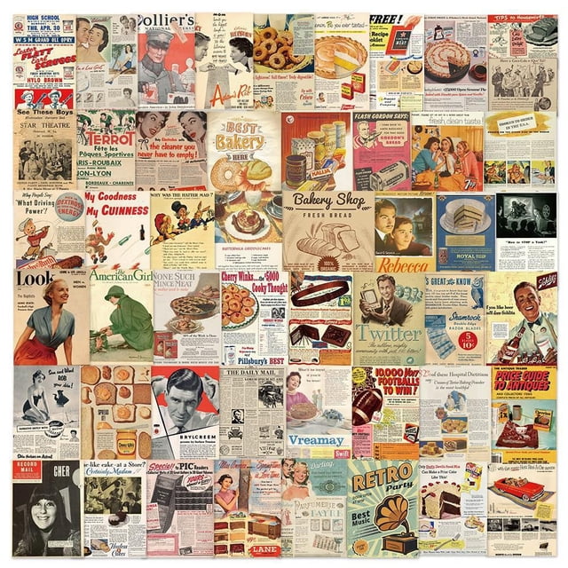 Paquete de pegatinas Retro Magazine Vintage Nostalgic Aesthetic