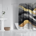 thumbnail image 2 of Gray and Gold Marble Golden Lines Pattern Shower Curtain 84"x72" ,Bathroom Decorative Shower Curtains Set with 12 Hooks,Modern Waterproof Washable Shower Curtain, 2 of 6