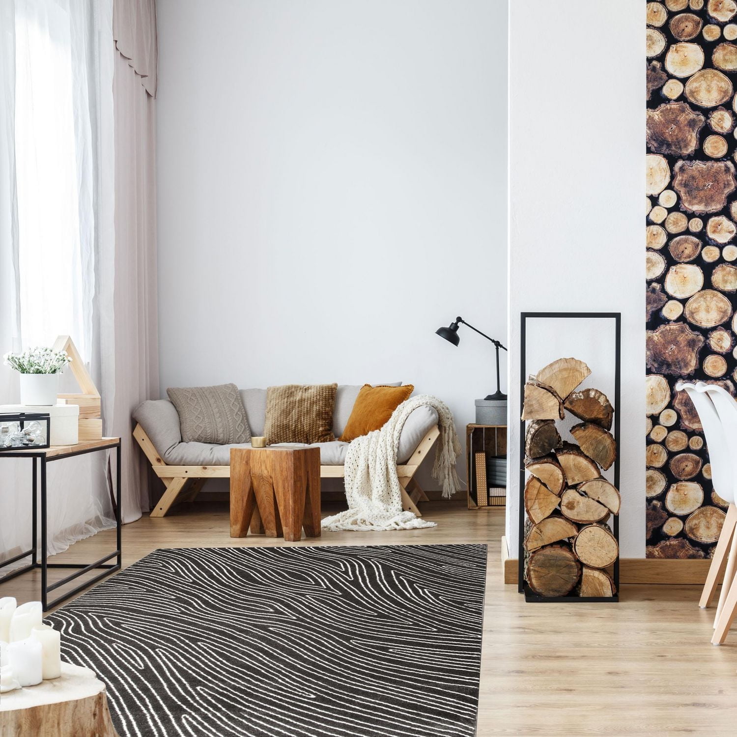 ECARPET Modern Area Rug for Dining Room, Living Room, Bedroom or Den Vector Grey