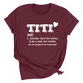 thumbnail image 2 of QIPOPIQ T-Shirt Graphique à Manches Courtes Imprimé Lettres Décontracté Col Rond pour Femmes Été Liquidation, 2 of 4