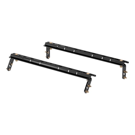 CURT 16150 Industry-Standard 5th Wheel Hitch Rails and 4-Bolt Brackets, Gloss Black, 25,000 Pounds