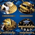thumbnail image 4 of Gold Lettering Graduation Banner Blue Grad Cap Graduation Backdrop Diploma Scroll Gold Fireworks Graduation Display for Graduation Party Graduation Ceremony Graduation Photo Shoot, 4 of 5