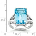 thumbnail image 2 of Primal Silver Sterling Silver Rhodium Light Swiss Blue Topaz Ring, 2 of 4