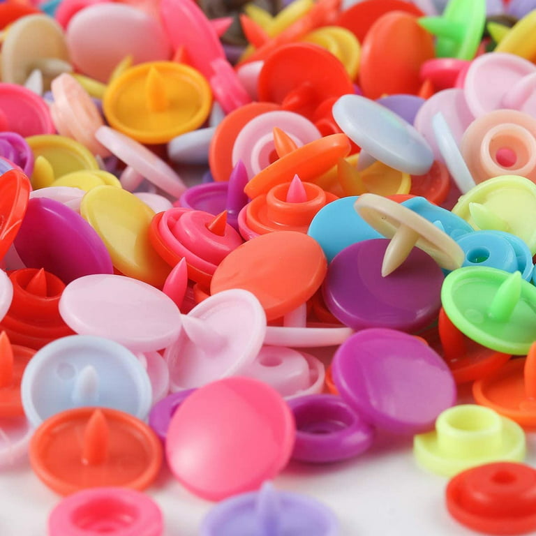 460 Sets 24Color Cenoz Snap Plastic Fasteners Button with Pliers Tool T5 Resin  Plastic Button Sewing Fasteners Punch Poppers No Sew Buttons for Cloth  Craft Mama Pads 460 PCS
