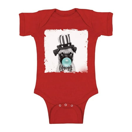 

Awkward Styles Pug Bodysuit Pug Blowing Gum Baby Bodysuit Short Sleeve Cute Pug Clothing Blue Mood Little Dog One Piece Baby Boy Clothing Baby Girl Clothing Pug One Piece Gifts for Baby Cute Bodysuit