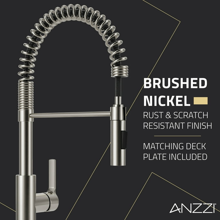 ANZZI Tulip Brushed Nickel 1-Handle Deck-Mount Pull-Out Handle Kitchen Faucet ANZZI Tulip Brushed Nickel 1-Handle Deck-Mount Pull-Out Handle Kitchen Faucet