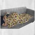 thumbnail image 6 of Umbrella Soft Flannel Fleece Throw Blanket, Striped Parasols with Bent Crook Handles in Earth Tones Cartoon Style, Cozy Plush for Indoor and Outdoor Use, 60" x 80", Brown Yellow Orange, by Ambesonne, 6 of 6