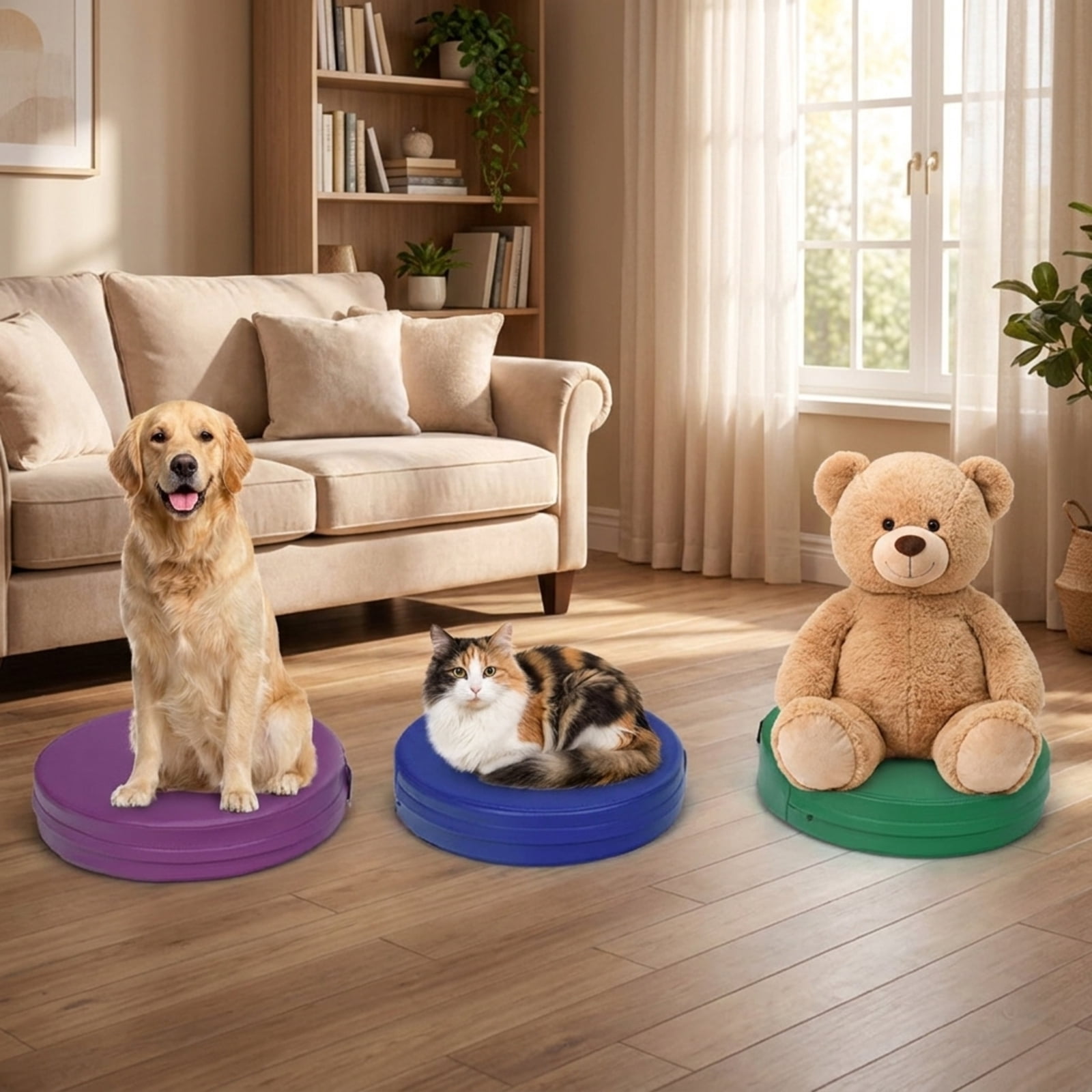 Furnibear 6 Pieces 15 Inch Round Toddler Floor Cushions Soft Foam Seating Set for Kids Playroom Nursery Reading Nook and Living Room, Multicolor