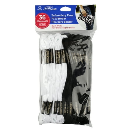 J and P Black and White Embroidery Floss