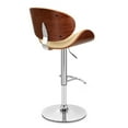 thumbnail image 4 of Armen Living Naples Barstool, Chrome Finish with PU Upholstery and Walnut Veneer Back, 4 of 10