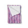 thumbnail image 2 of Abstract Soft Flannel Fleece Throw Blanket, Pattern with Vertical Wavy Lines and Little Buble Circles Print, Cozy Plush for Indoor and Outdoor Use, 70" x 90", Pale Pink Baby Pink, by Ambesonne, 2 of 5