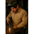 thumbnail image 4 of Flame Resistant FR Welding Shirt - 100% C - Heavyweight 9 oz (Large, Khaki), 4 of 6