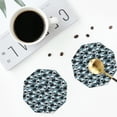 thumbnail image 4 of Vsdgher Angry Shark Print Leather Coasters for Drinks, Durable Drink Coasters 4 Set for Tabletop Protection, Luxurious Home Décor and Housewarming Gift-Octagon, 4 of 6